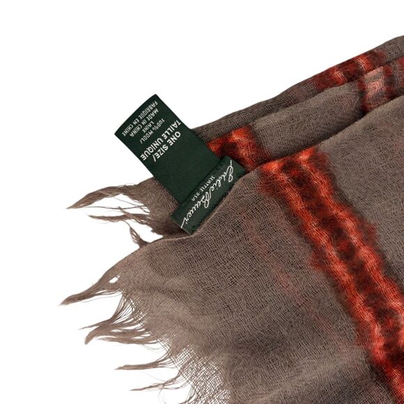 Eddie Bauer Scarf Women's One Size Fringe 100% Wool Large Blanket Striped - Picture 2 of 8